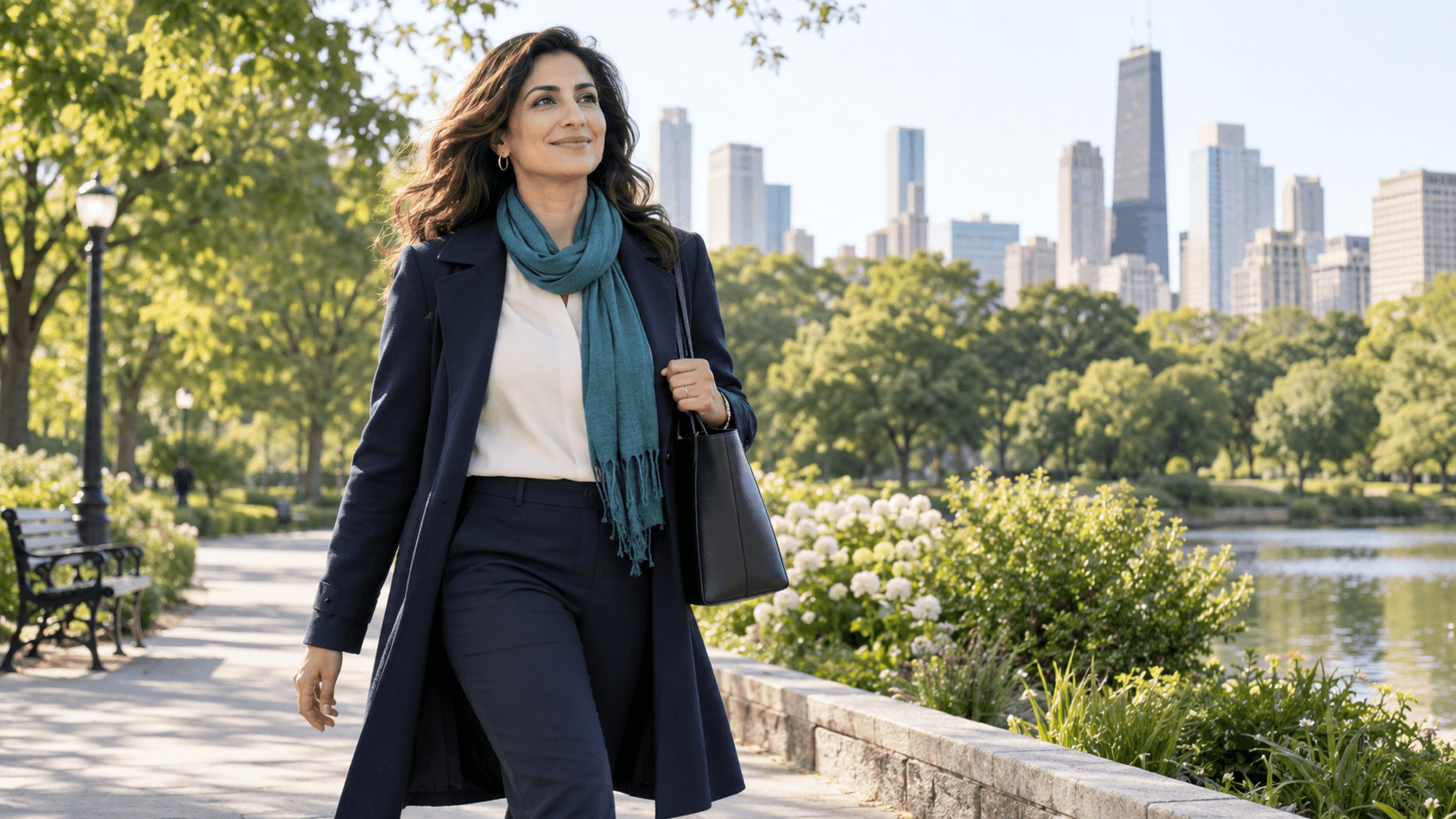 A confident professional woman continuing her active lifestyle