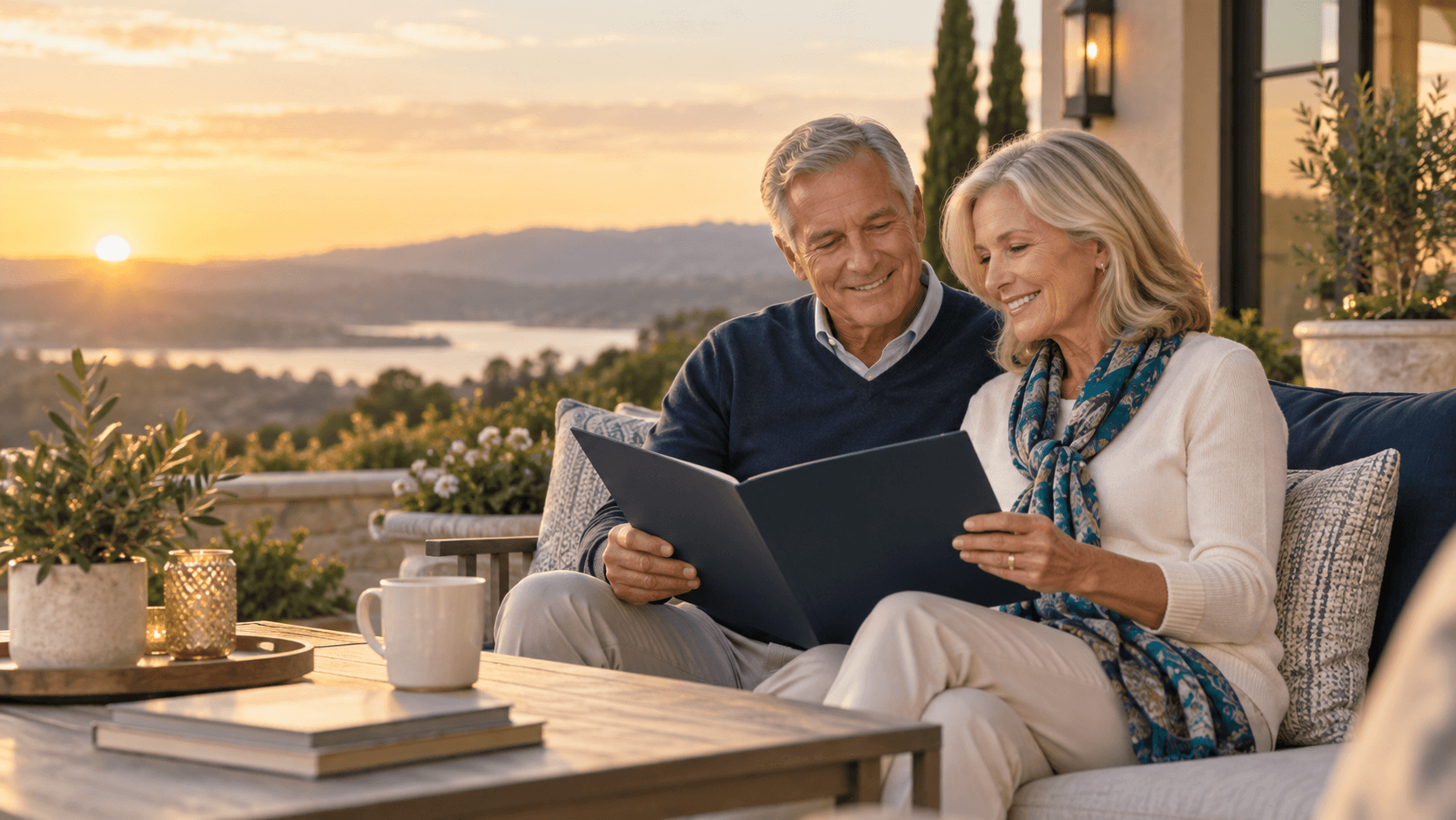 A couple thoughtfully planning for a comfortable and secure retirement